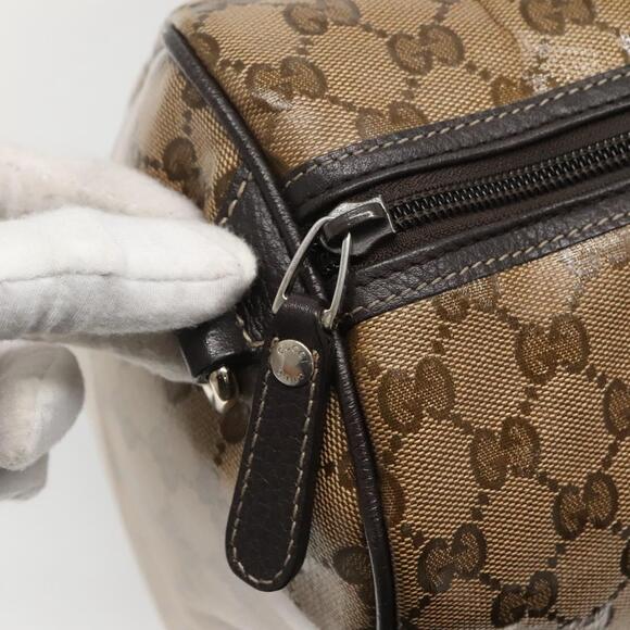 GUCCI GG Crystal Boston Bag Coated Canvas Outlet Beige Gold - Picture 14 of 16